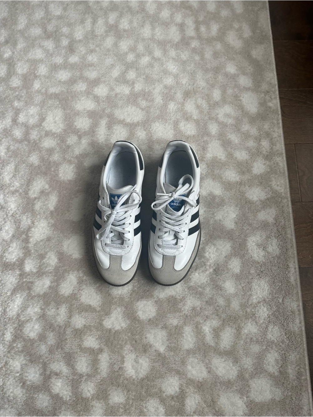 adidas White and Black Samba Low-Top Sneakers - Picture 3 of 4
